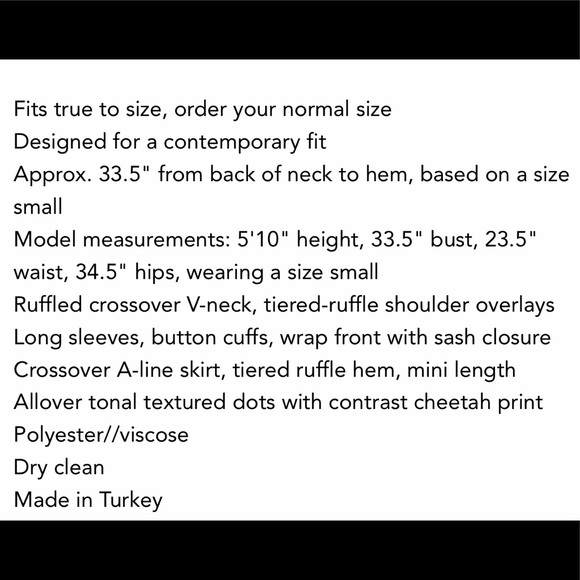 NWT FREE PROPLE LEOPARD RUFFLE WRAP DRESS, SZ SM/M - Picture 7 of 7